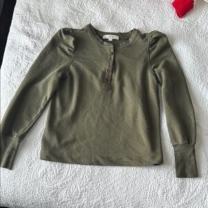 Olive Green Long Sleeve Top